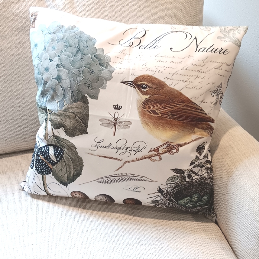 New 20x20 Emvency Soft Throw Pillow cover Floral Bird And Dragonfly Decor